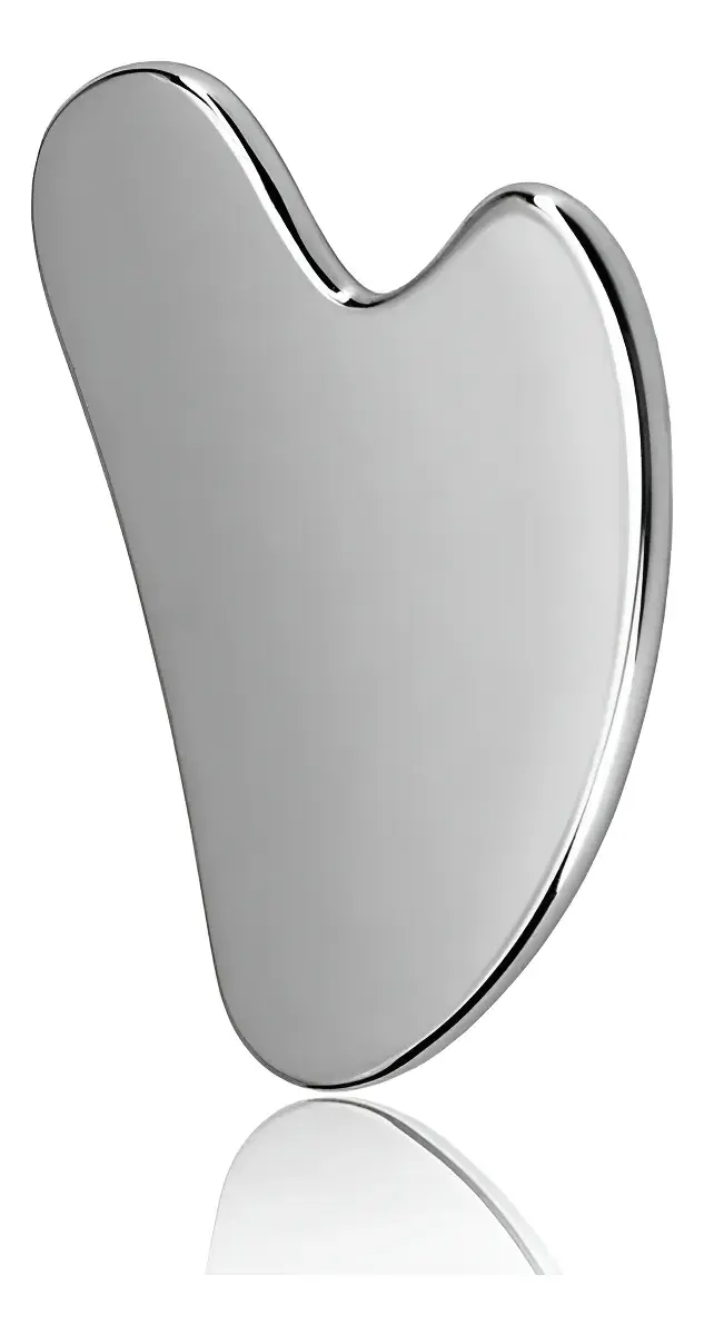 Gua Sha Plateada - Acero Inoxidable - Premium