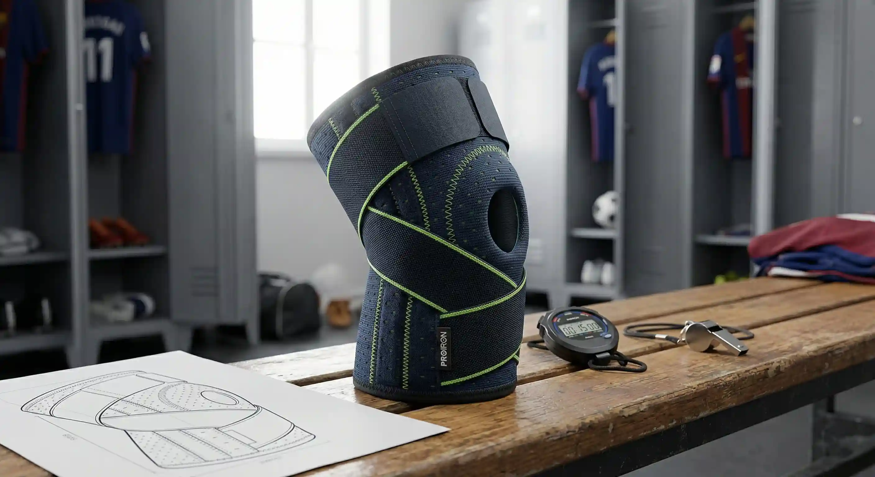 Rodillera ortopédica PROIRON con estabilizadores de acero y doble ajuste para ligamentos