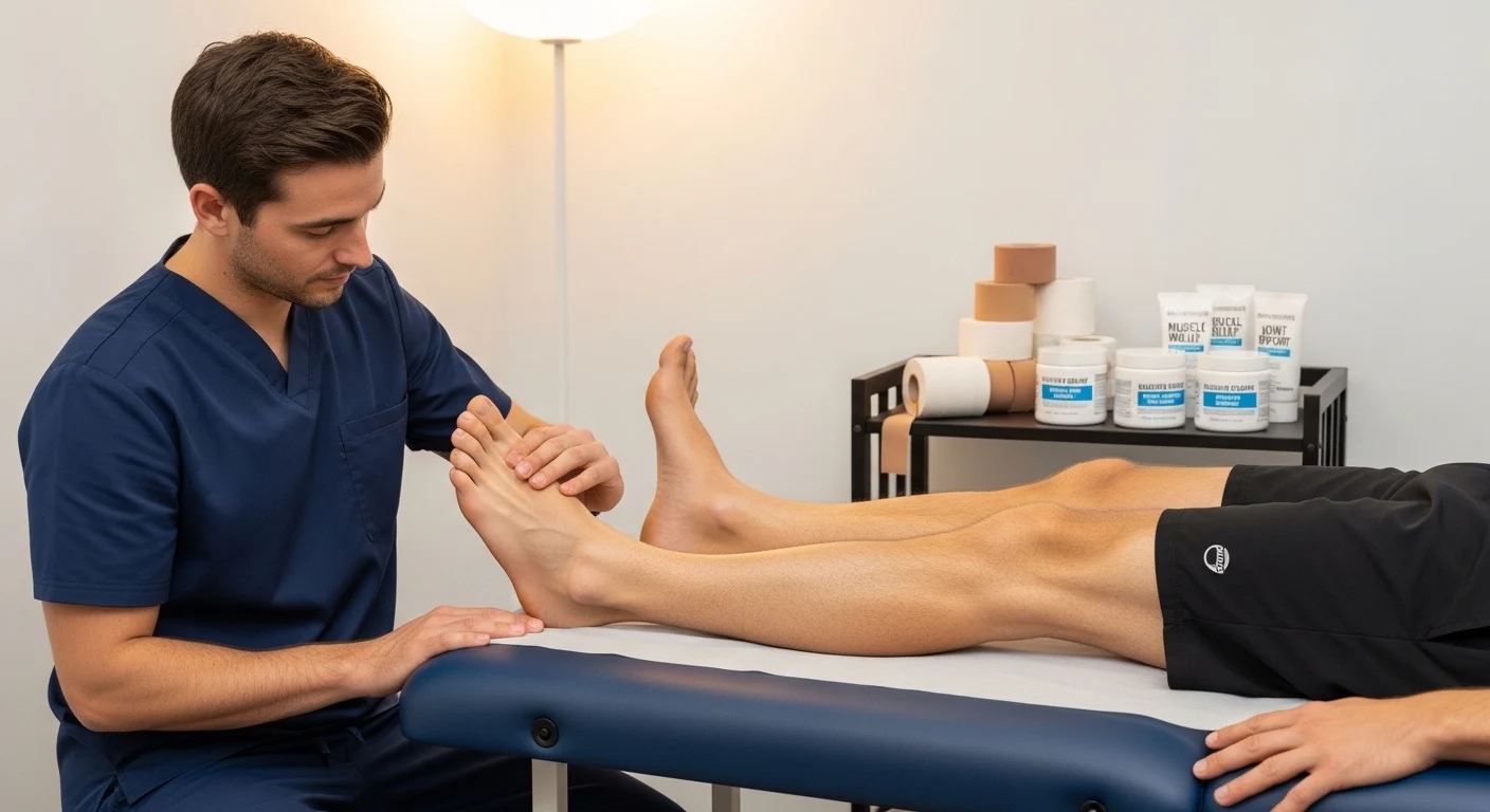 Tratamiento de fisioterapia deportiva avanzada mediante movilización técnica de la articulación del tobillo para reducir el edema tras un partido